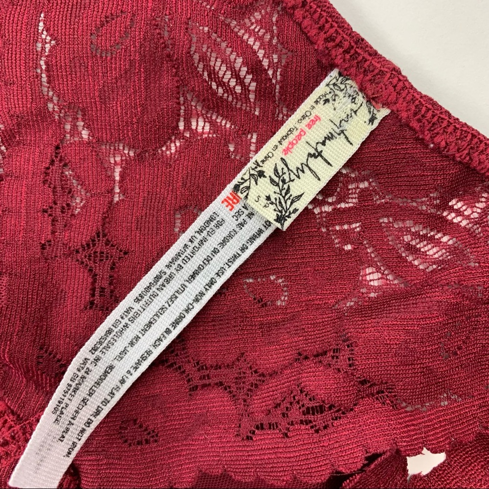 Free People Red Galloon Lace Bra Small - Picture 12 of 14